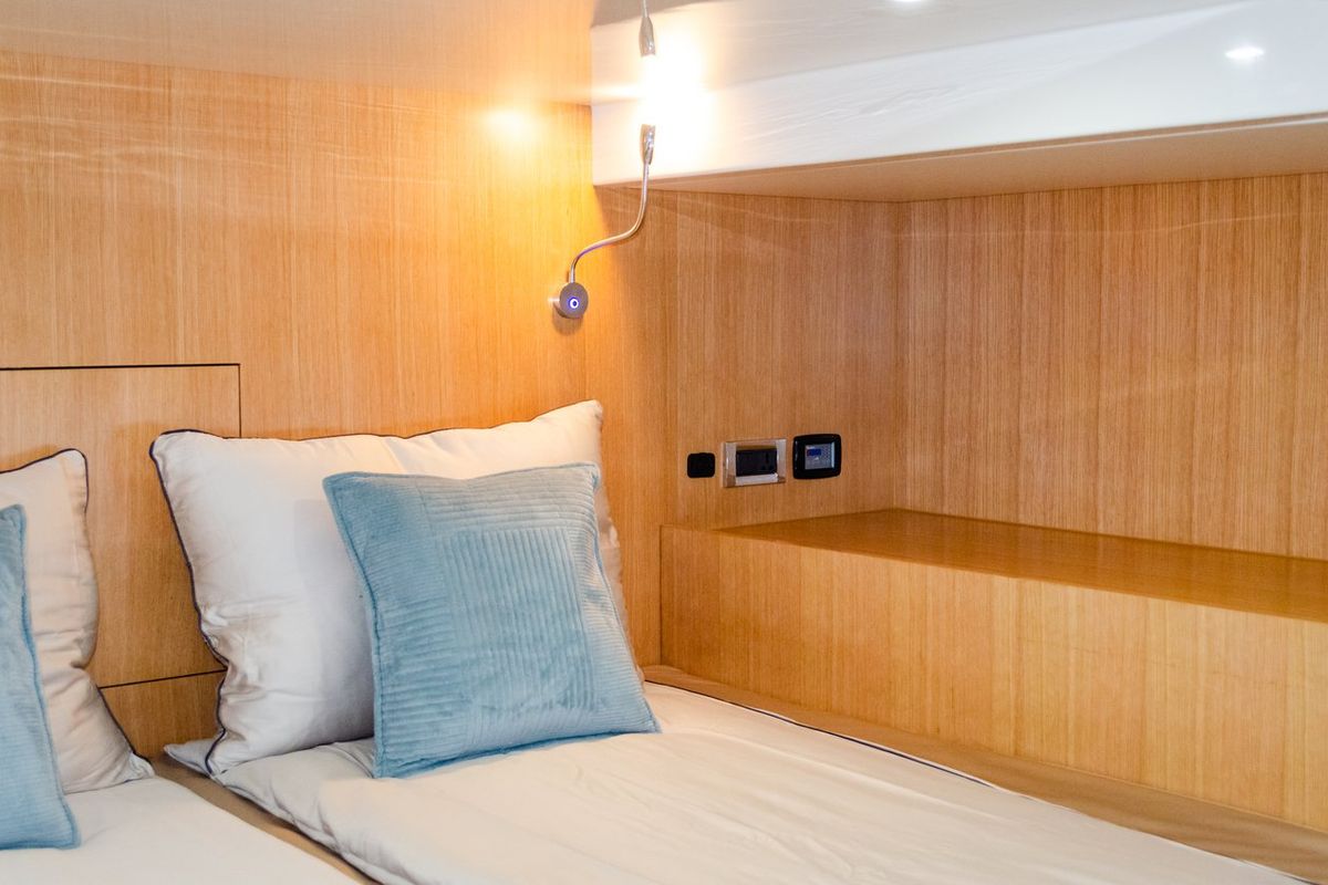 Cabin on October, a Mazarin Yachts Mazarin 55 catamaran at Seget Donji, Croatia