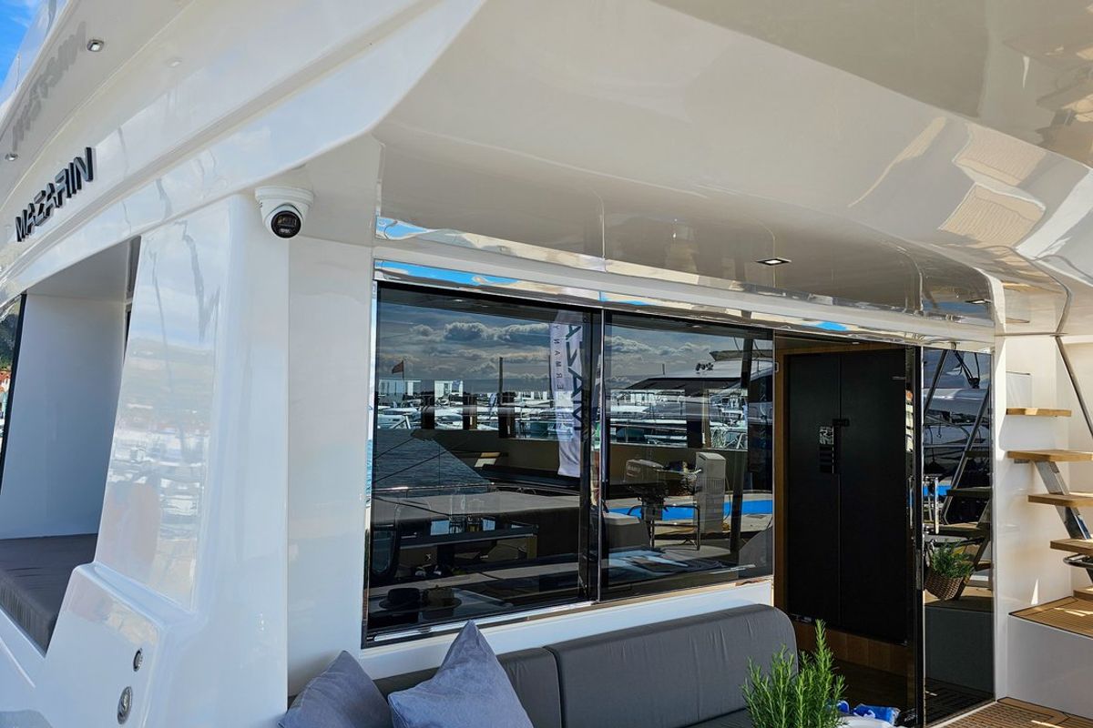 Deck of October, a Mazarin Yachts Mazarin 55 catamaran at Seget Donji, Croatia