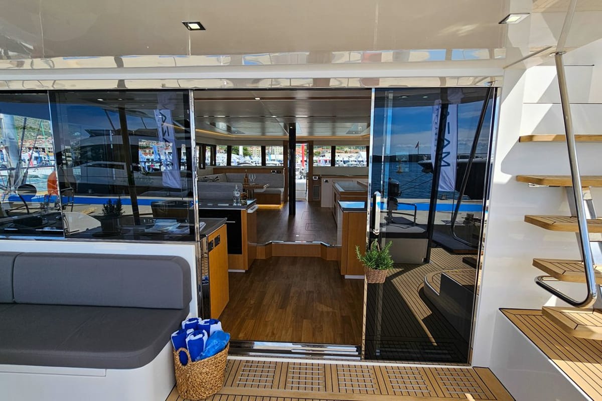 Salon of October, a Mazarin Yachts Mazarin 55 catamaran at Seget Donji, Croatia