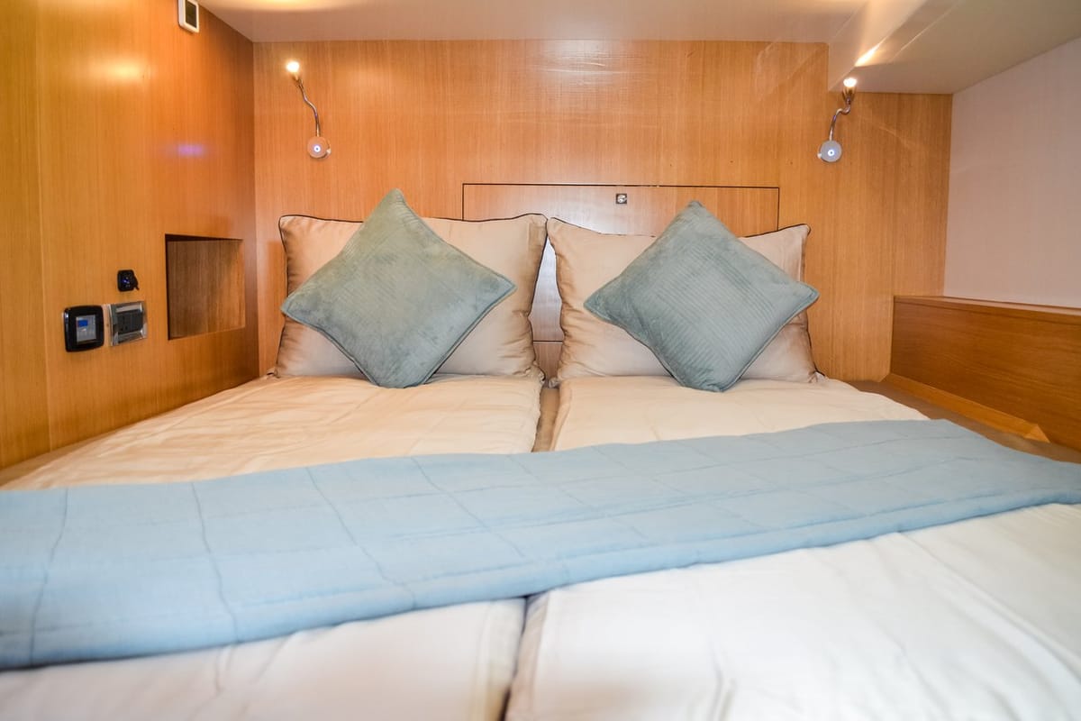 Cabin on October, a Mazarin Yachts Mazarin 55 catamaran at Seget Donji, Croatia