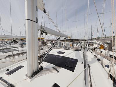 Deck of Cupid, a Dufour 470 sailboat at Općina Sukošan, Croatia