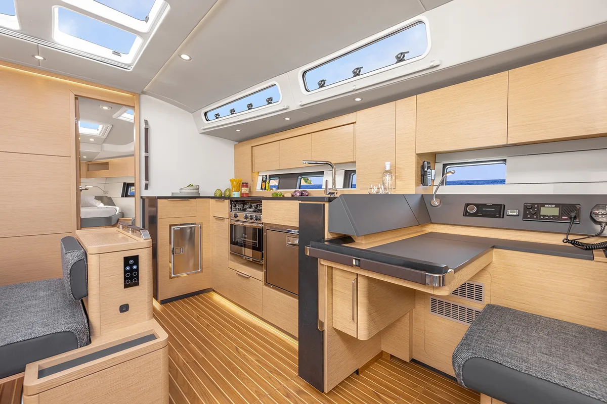 Galley of Invalid, a Hanse Yachts Hanse 460 sailboat at Grad Biograd na Moru, Croatia