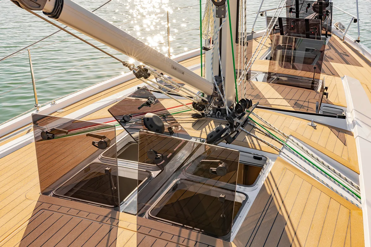 Deck of Invalid, a Hanse Yachts Hanse 460 sailboat at Grad Biograd na Moru, Croatia