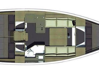 Floor plan of Georgia, a Dufour 350 Grand Large sailboat at Municipal Unit of Rhodes, Greece