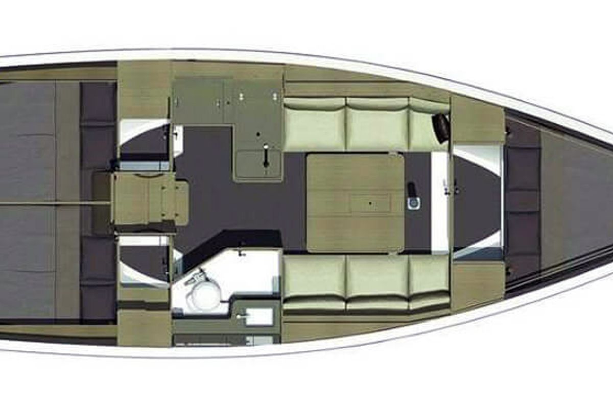 Floor plan of Georgia, a Dufour 350 Grand Large sailboat at Municipal Unit of Rhodes, Greece