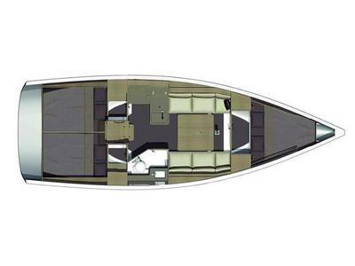 Floor plan of Georgia, a Dufour 350 Grand Large sailboat at Municipal Unit of Rhodes, Greece