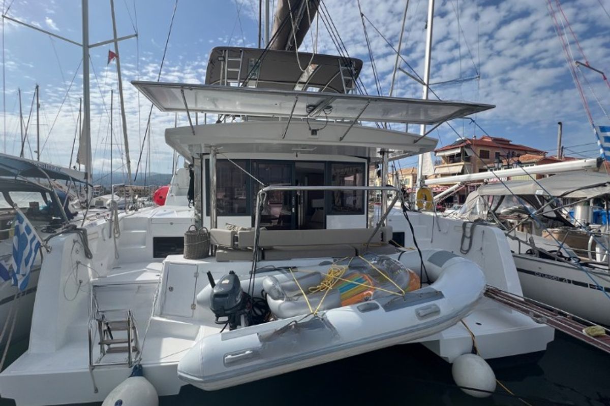 Galley of Bali 4.4, a Bali 4.4 catamaran at Municipal Unit of Lefkada, Greece