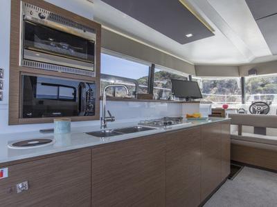 Galley of Dream Star, a Fountaine Pajot MY37 catamaran at Primošten, Croatia