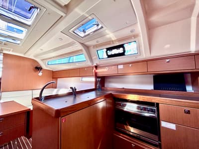 Galley of Enjoy the Silence, a Bavaria Cruiser 37 sailboat at Fethiye, Turkey