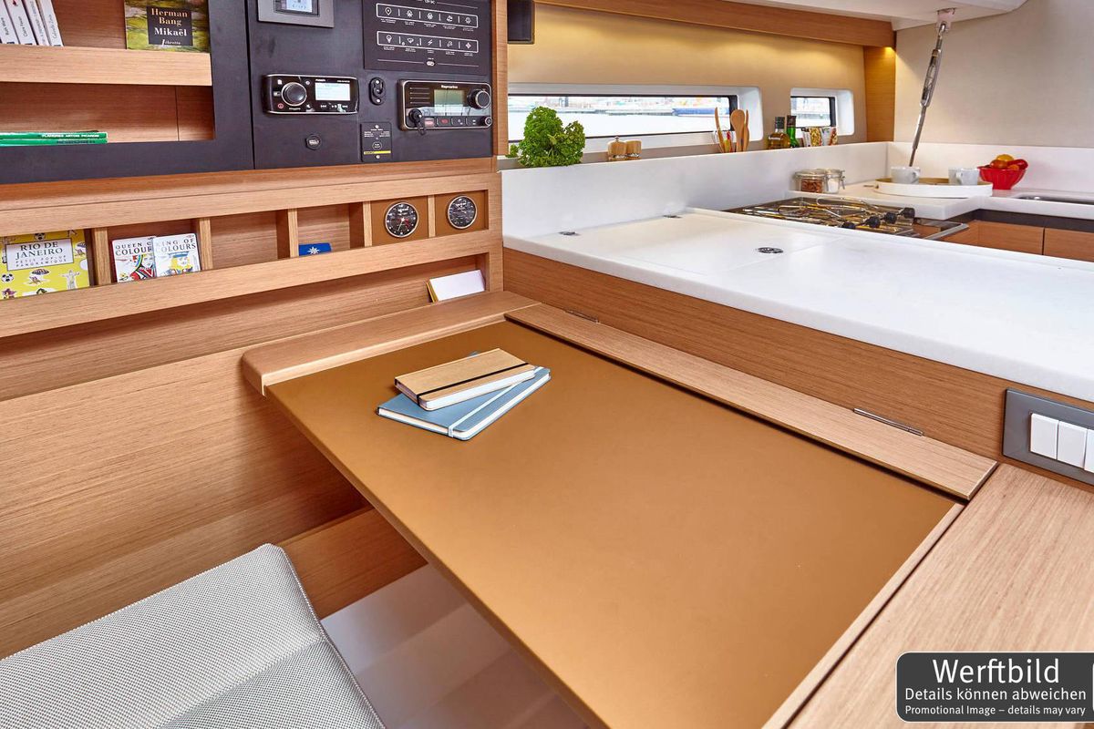 Salon of Kiwi, a Jeanneau Sun Odyssey 440 sailboat at Grad Biograd na Moru, Croatia