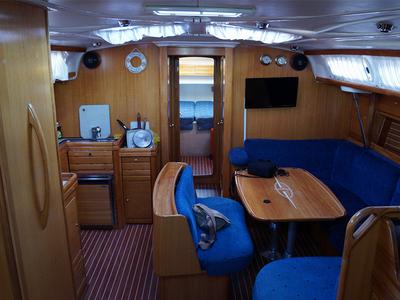 Salon of Aegle, a Bavaria 46 Cruiser sailboat at Volos Municipality, Greece