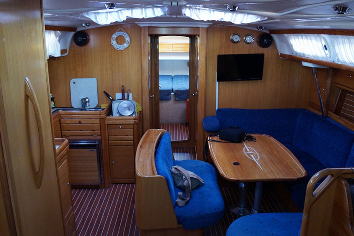 Salon of Aegle, a Bavaria 46 Cruiser sailboat at Volos Municipality, Greece