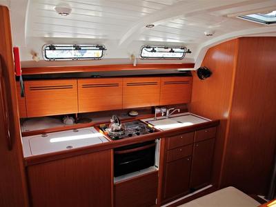 Galley of Kalypso, a Beneteau Cyclades 43.4 sailboat at Bodrum, Turkey
