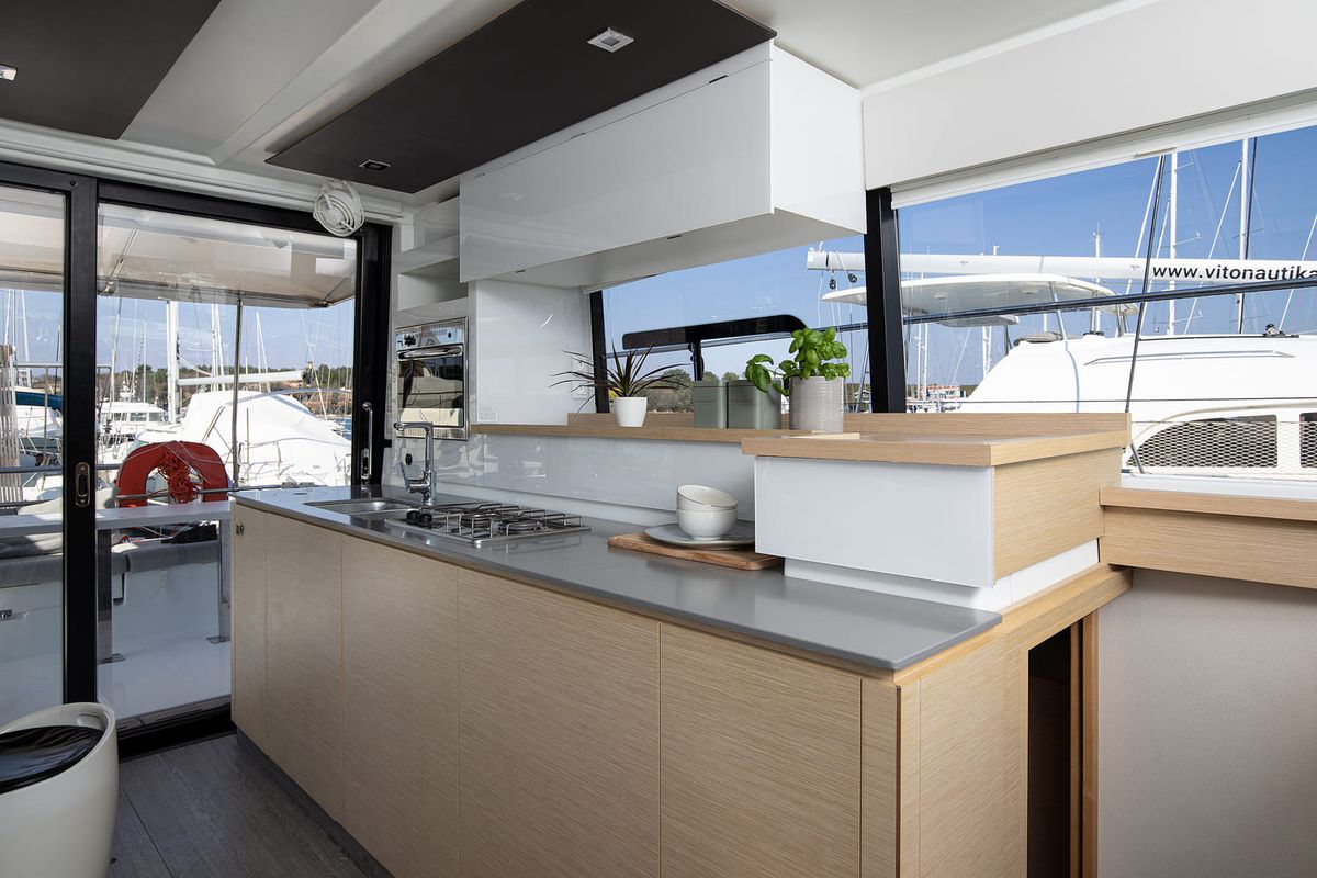 Galley of Mare Tortuga, a Fountaine Pajot MY 37 catamaran at Općina Medulin, Croatia