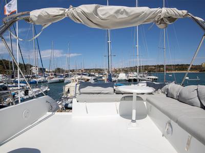 Deck of Mare Tortuga, a Fountaine Pajot MY 37 catamaran at Općina Medulin, Croatia