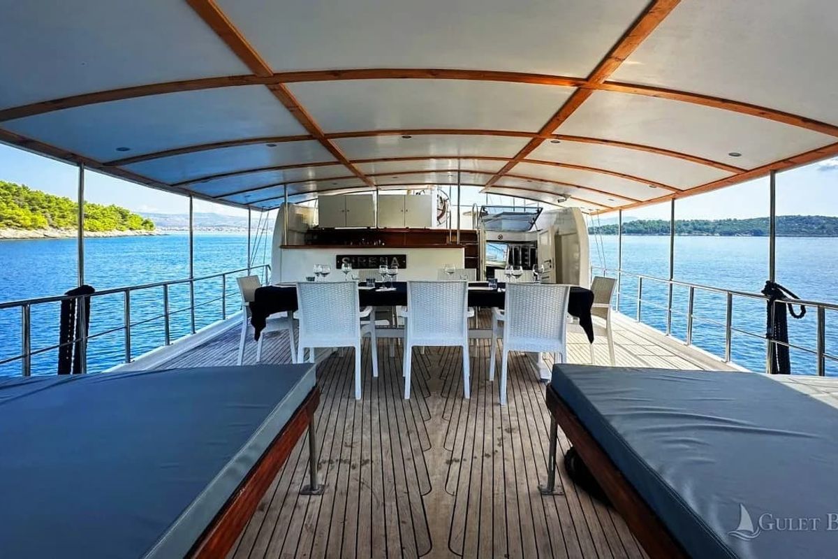 Deck of Sirena, a Unknown Sirena yacht at Split, Croatia
