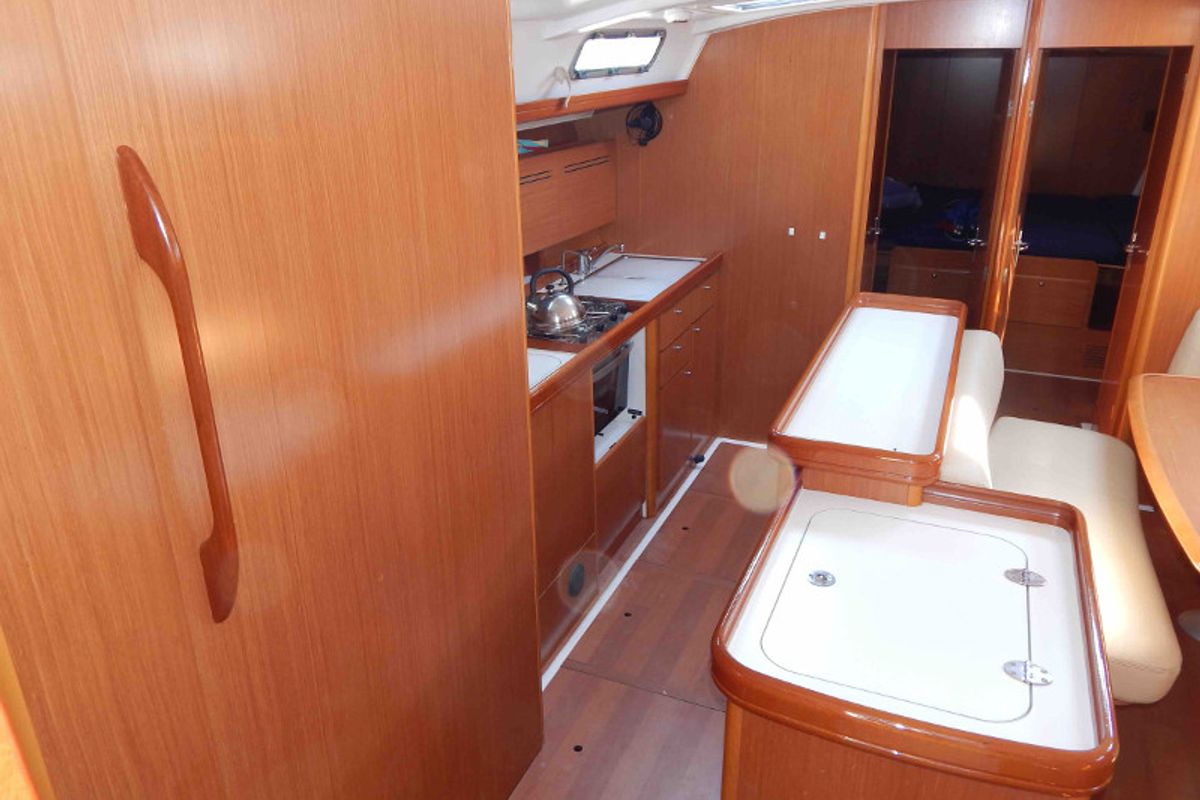 Galley of Comfort, a Beneteau Cyclades 50.5 sailboat at Piraeus, Greece