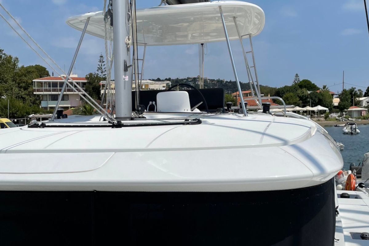 Deck of Espabila, a Lagoon 46 catamaran at Skiathos, Greece