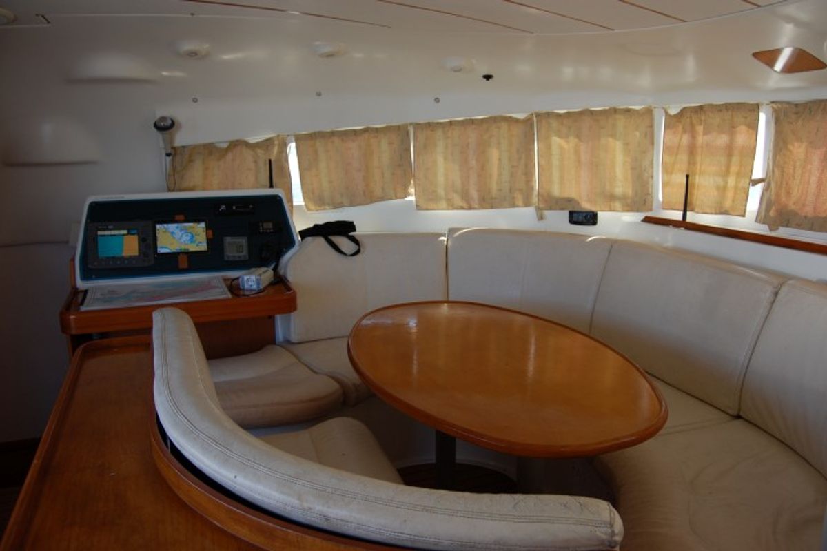 Salon of Sofia Cuba, a Lagoon 410 catamaran at Cienfuegos, Cuba