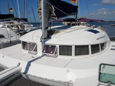 Deck of Sofia Cuba, a Lagoon 410 catamaran at Cienfuegos, Cuba