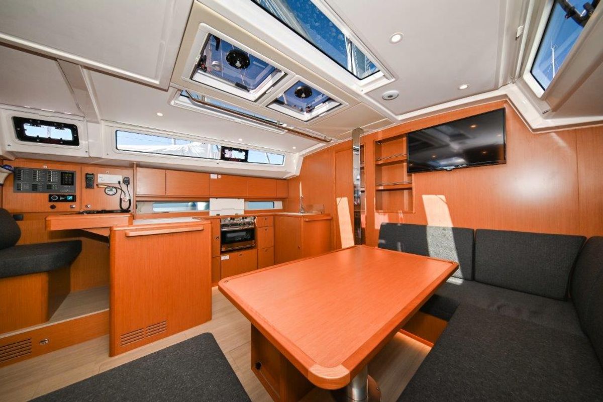 Salon of BOSUN, a Bavaria C46 sailboat at Zadar, Croatia