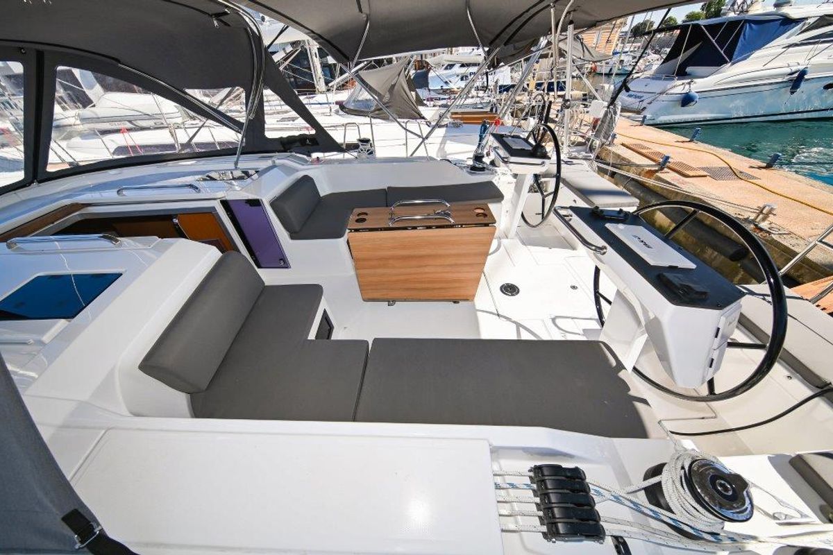 Cockpit of BOSUN, a Bavaria C46 sailboat at Zadar, Croatia