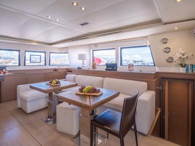 Salon of Adriatic Lion, a Lagoon 620 catamaran at Split, Croatia