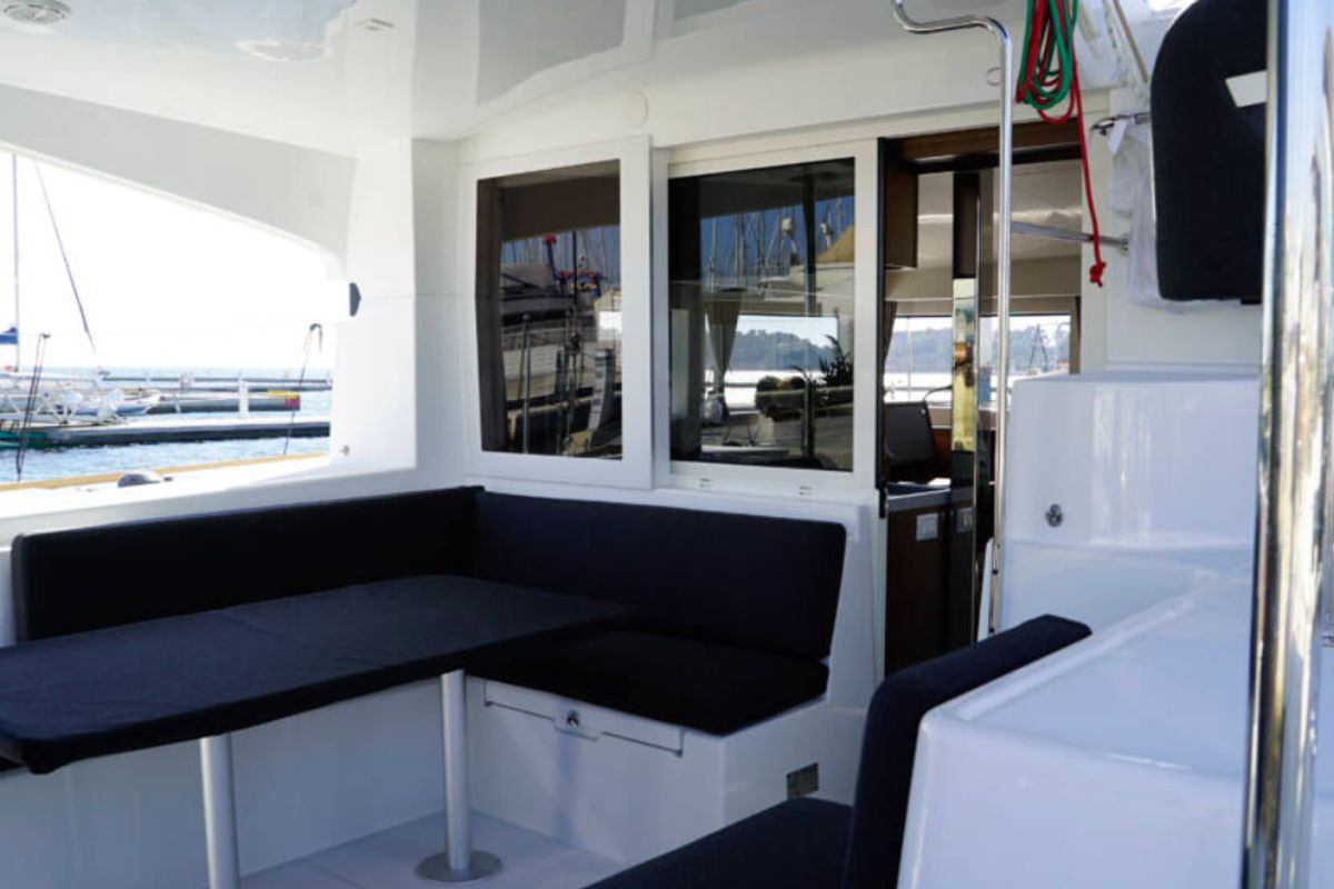 Deck of Chios, a Lagoon 40 catamaran at Municipal Unit of Lefkada, Greece