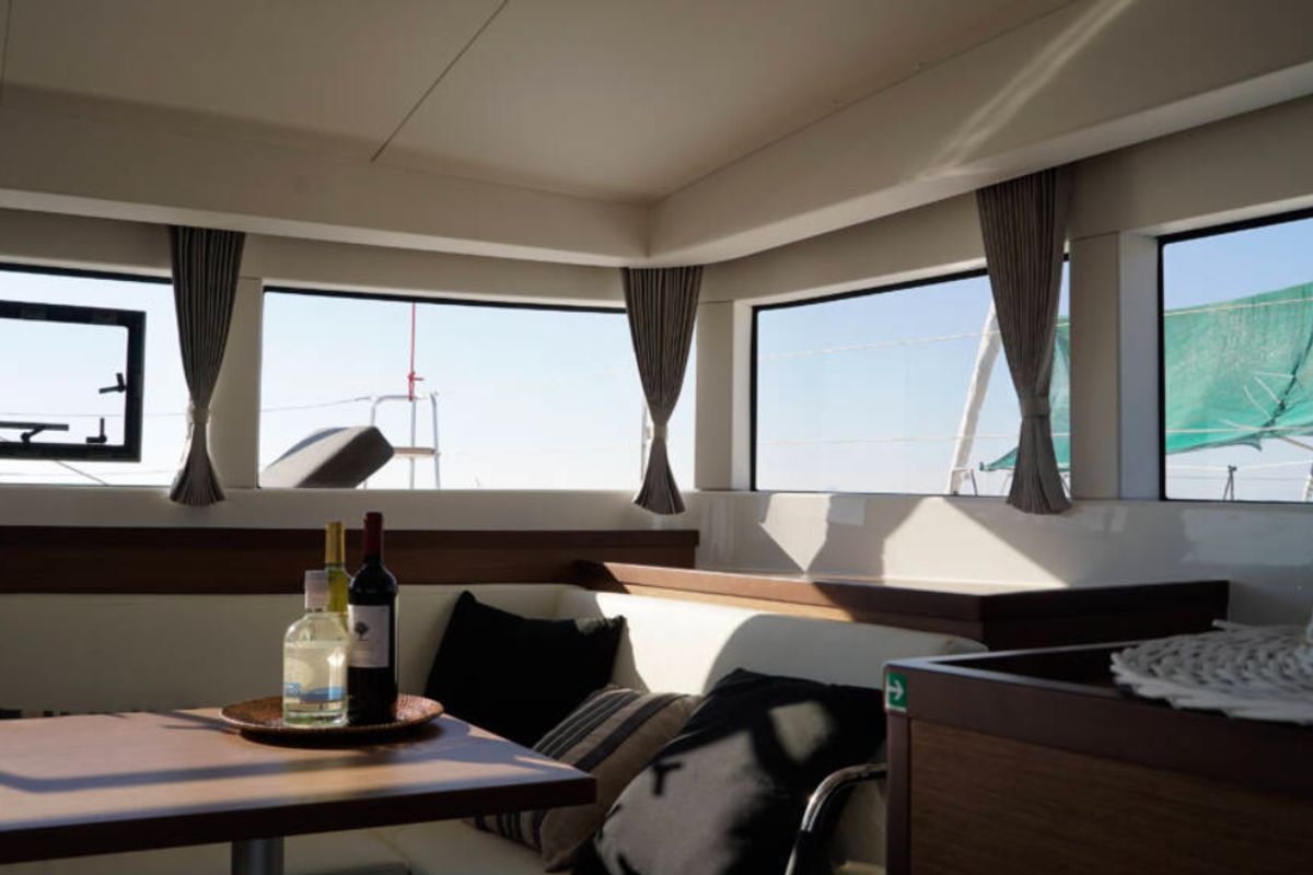 Salon of Chios, a Lagoon 40 catamaran at Municipal Unit of Lefkada, Greece
