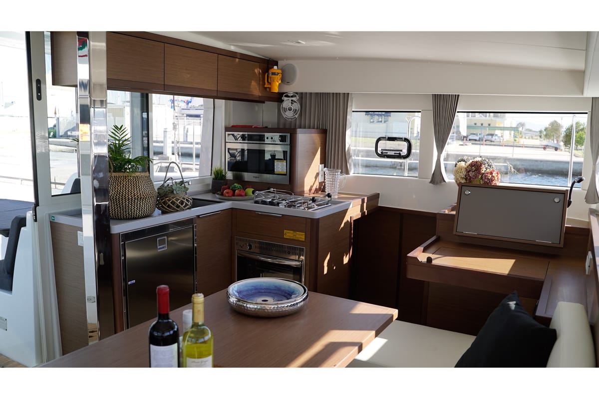 Salon of Chios, a Lagoon 40 catamaran at Municipal Unit of Lefkada, Greece