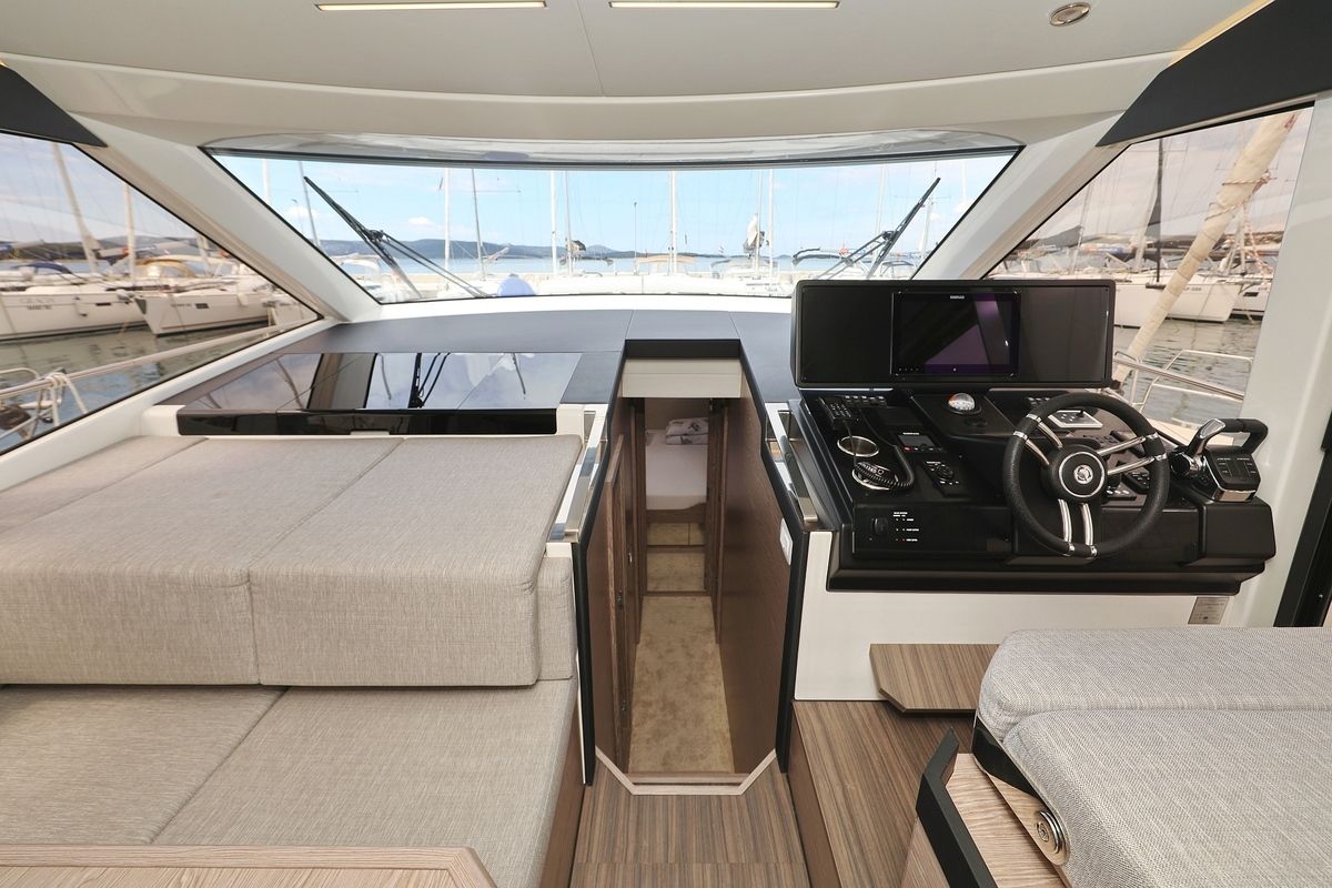 Cockpit of Pepper, a Greenline 45 Fly yacht at Grad Biograd na Moru, Croatia