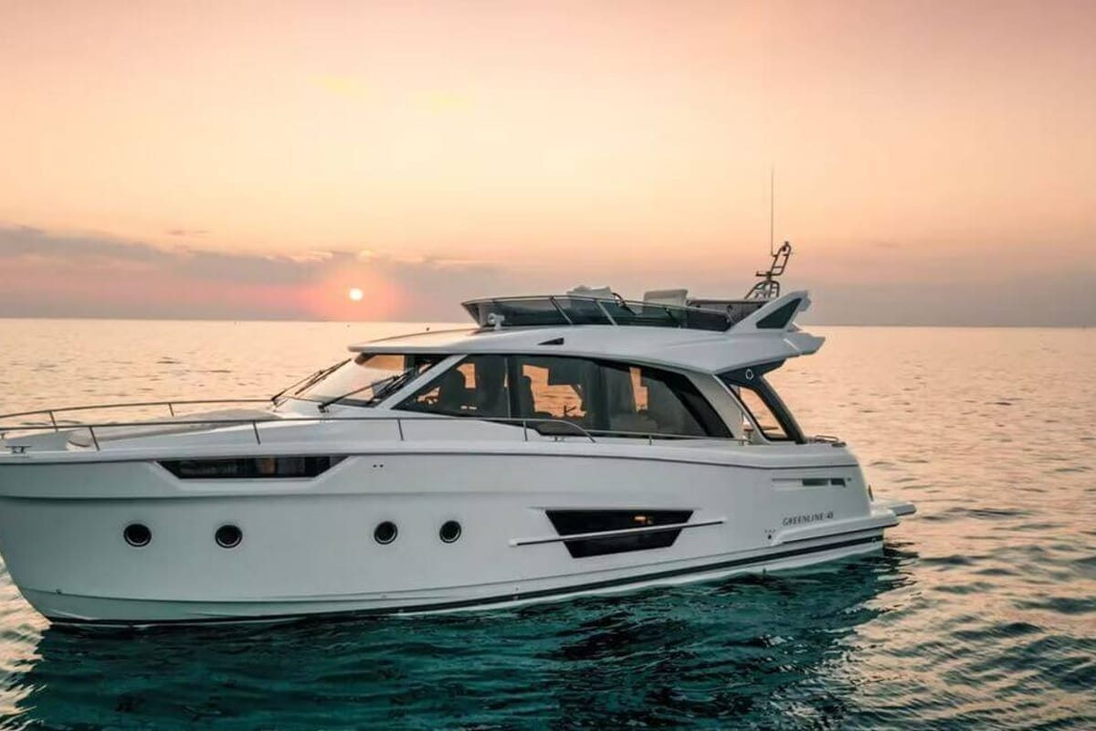 Exterior view of Pepper, a Greenline 45 Fly yacht at Grad Biograd na Moru, Croatia