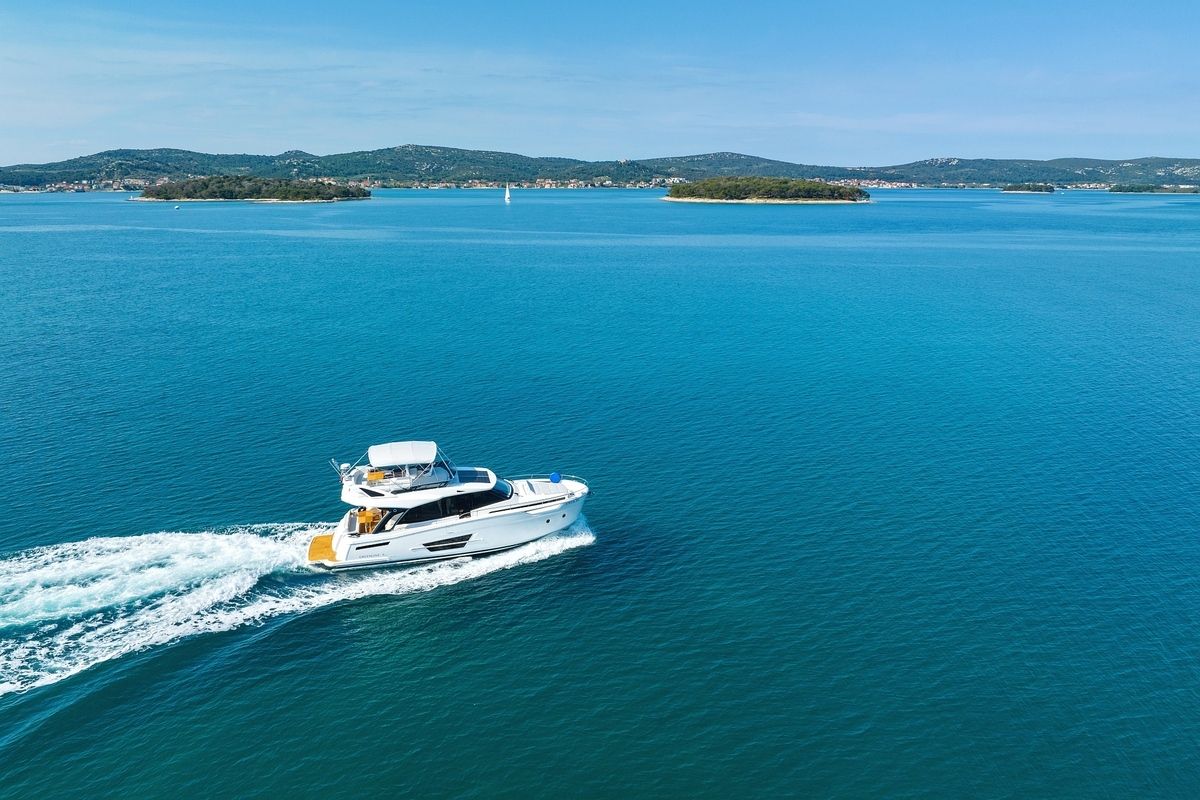 Exterior view of Pepper, a Greenline 45 Fly yacht at Grad Biograd na Moru, Croatia