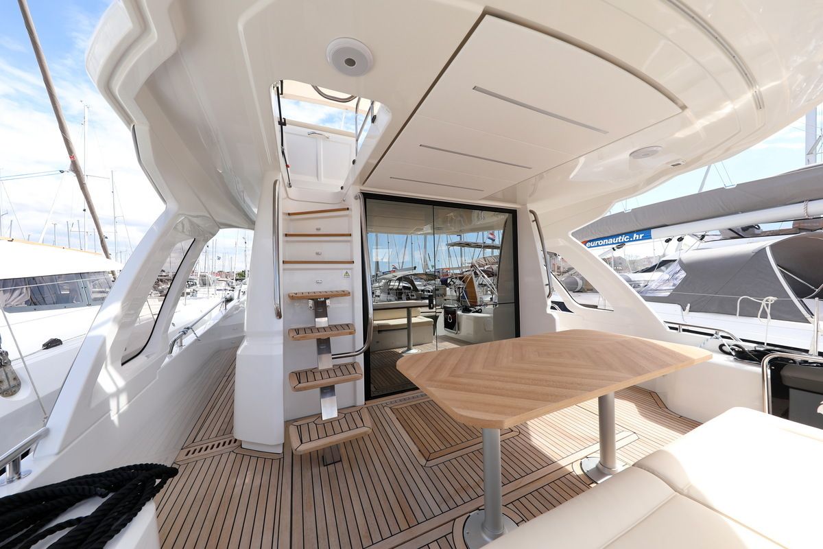 Deck of Pepper, a Greenline 45 Fly yacht at Grad Biograd na Moru, Croatia