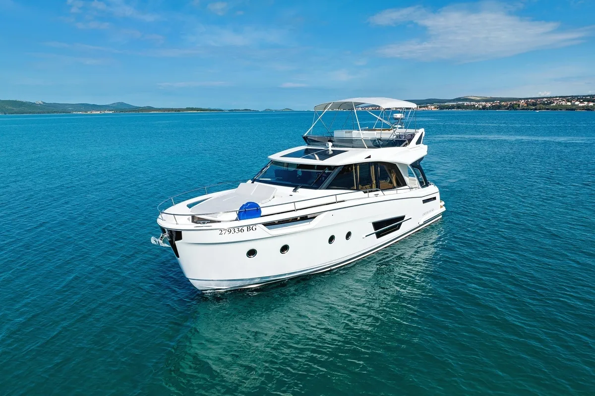 Exterior view of Pepper, a Greenline 45 Fly yacht at Grad Biograd na Moru, Croatia