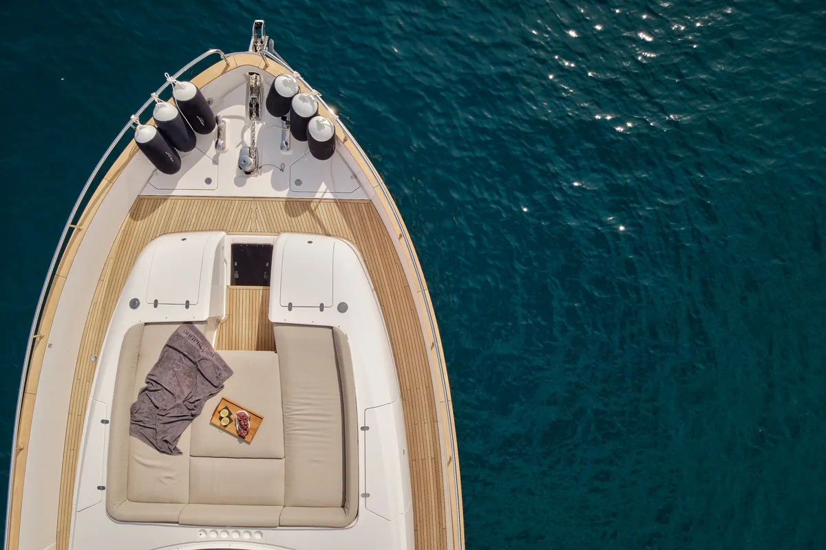 Exterior view of Ava II, a Azimut Magellano 66 yacht at Lavreotiki Municipal Unit, Greece