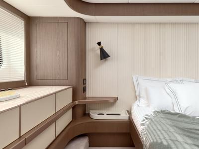 Cabin on Ava II, a Azimut Magellano 66 yacht at Lavreotiki Municipal Unit, Greece