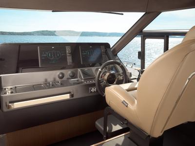 Cockpit of Ava II, a Azimut Magellano 66 yacht at Lavreotiki Municipal Unit, Greece