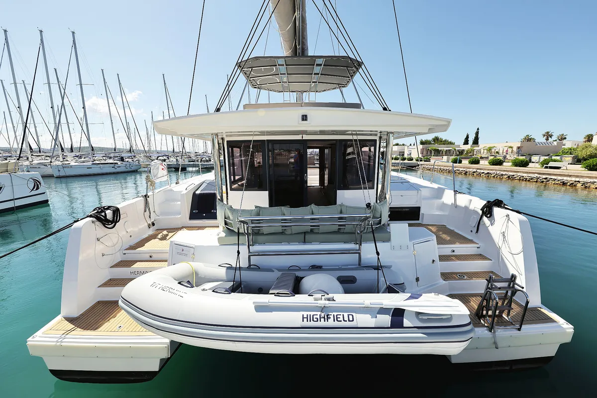 Exterior view of Hermine, a Bali 4.6 catamaran at Općina Sukošan, Croatia