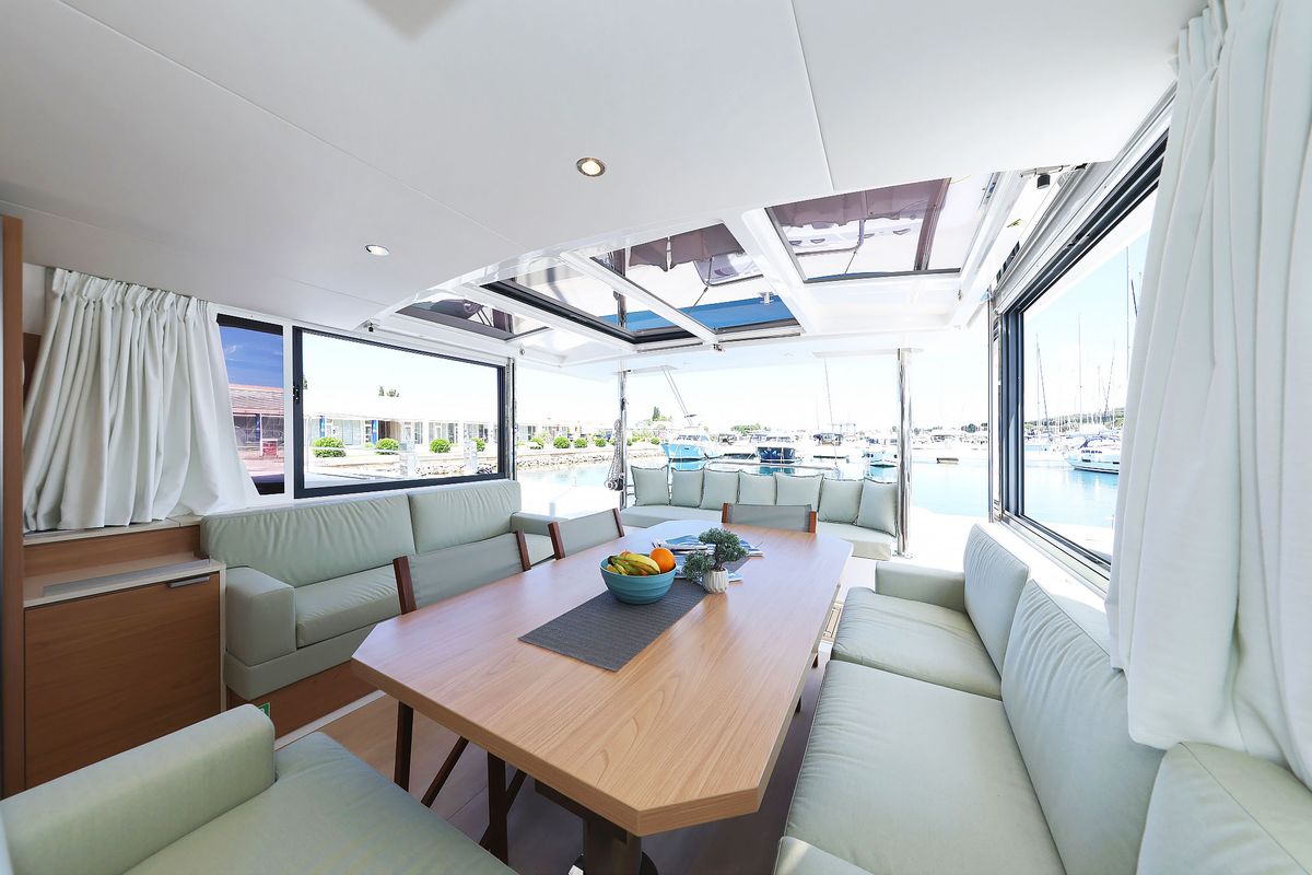 Salon of Hermine, a Bali 4.6 catamaran at Općina Sukošan, Croatia