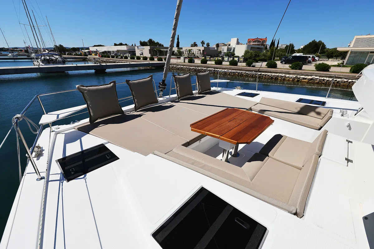 Deck of Hermine, a Bali 4.6 catamaran at Općina Sukošan, Croatia