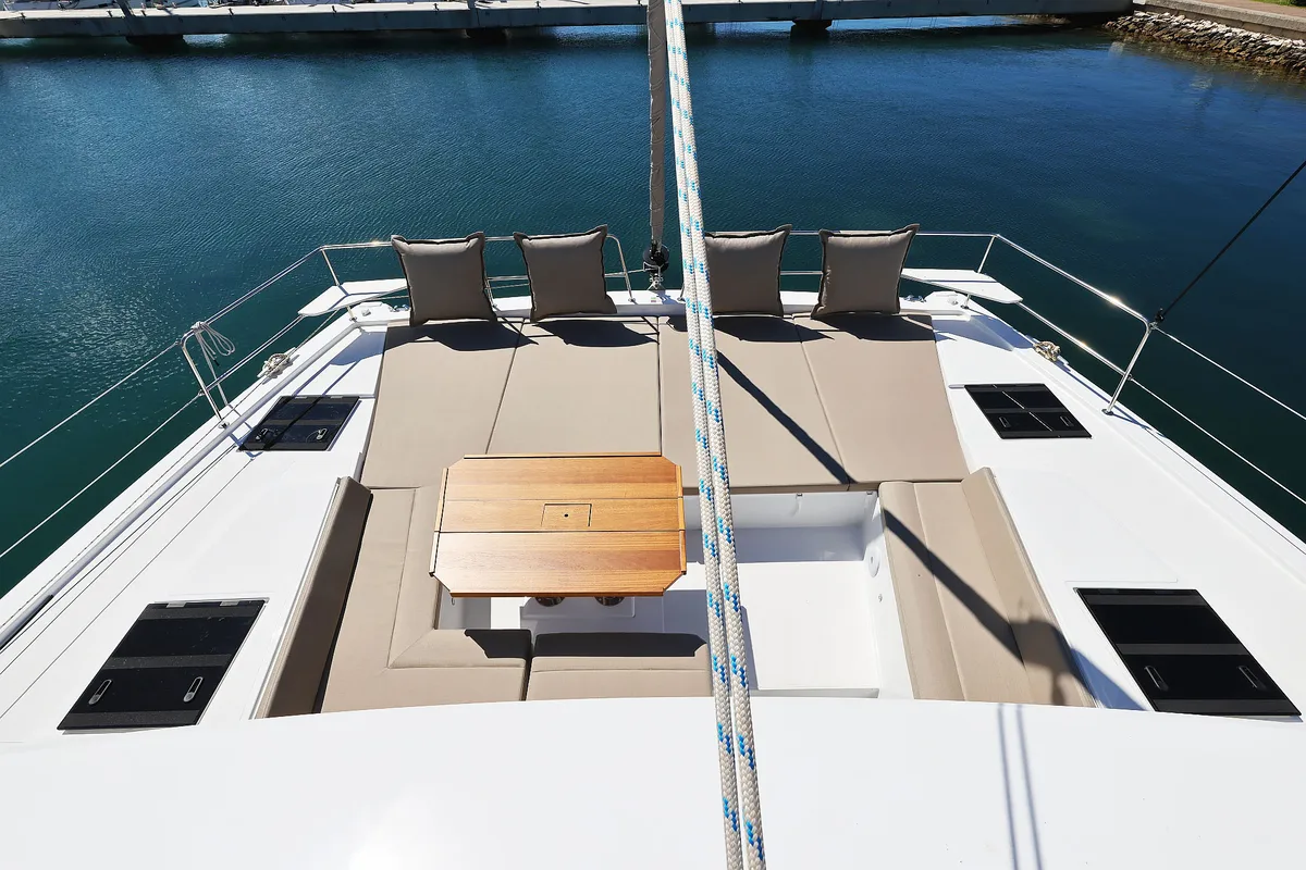 Deck of Hermine, a Bali 4.6 catamaran at Općina Sukošan, Croatia
