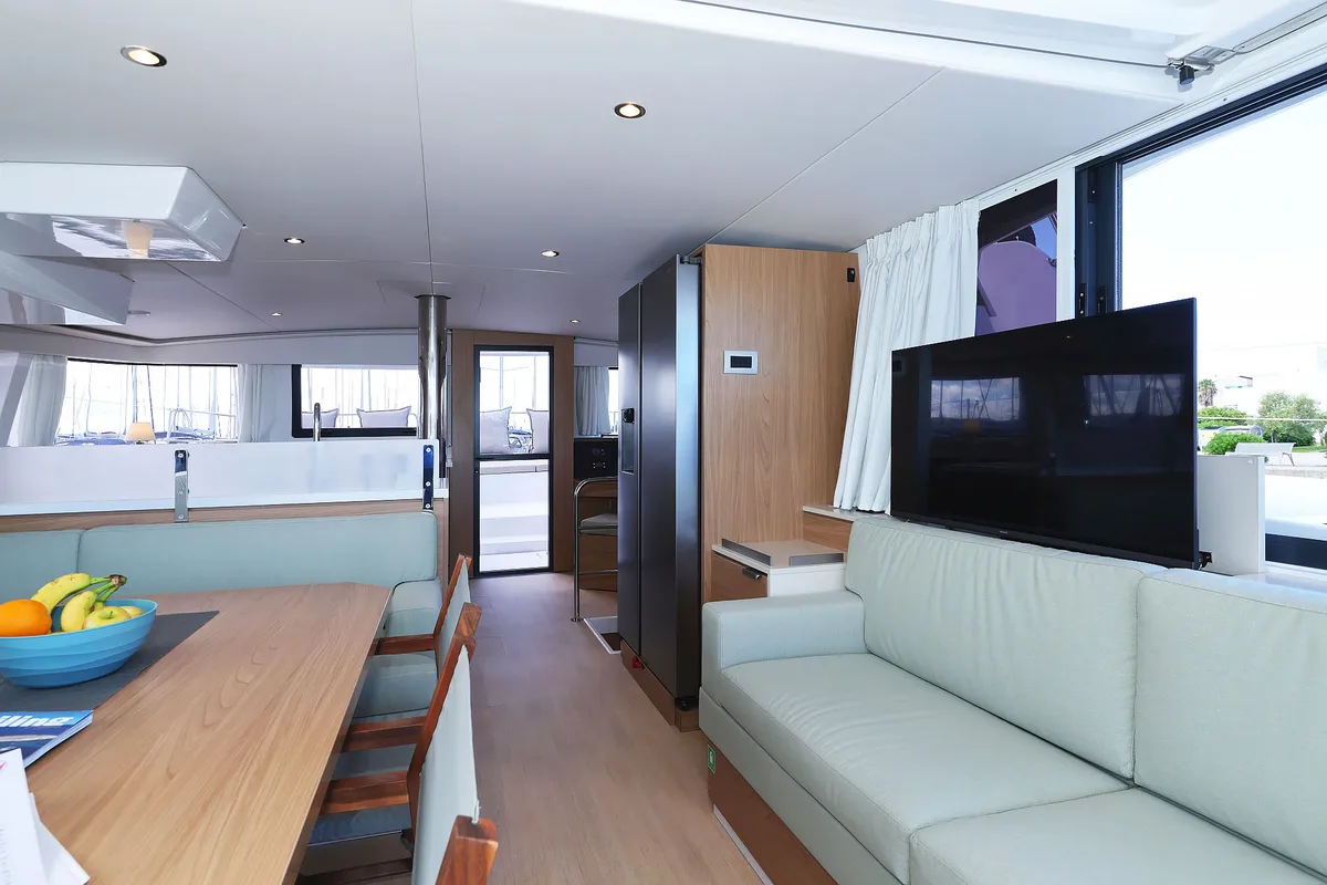 Salon of Hermine, a Bali 4.6 catamaran at Općina Sukošan, Croatia
