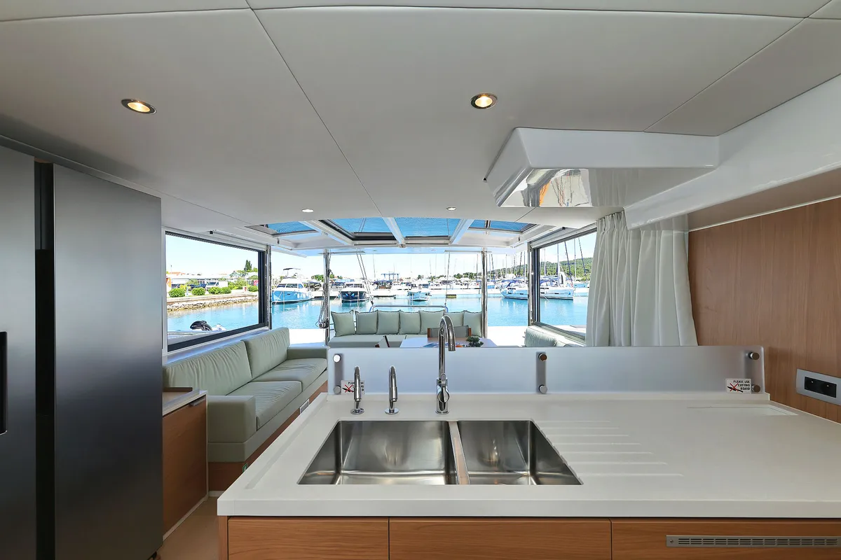 Galley of Hermine, a Bali 4.6 catamaran at Općina Sukošan, Croatia
