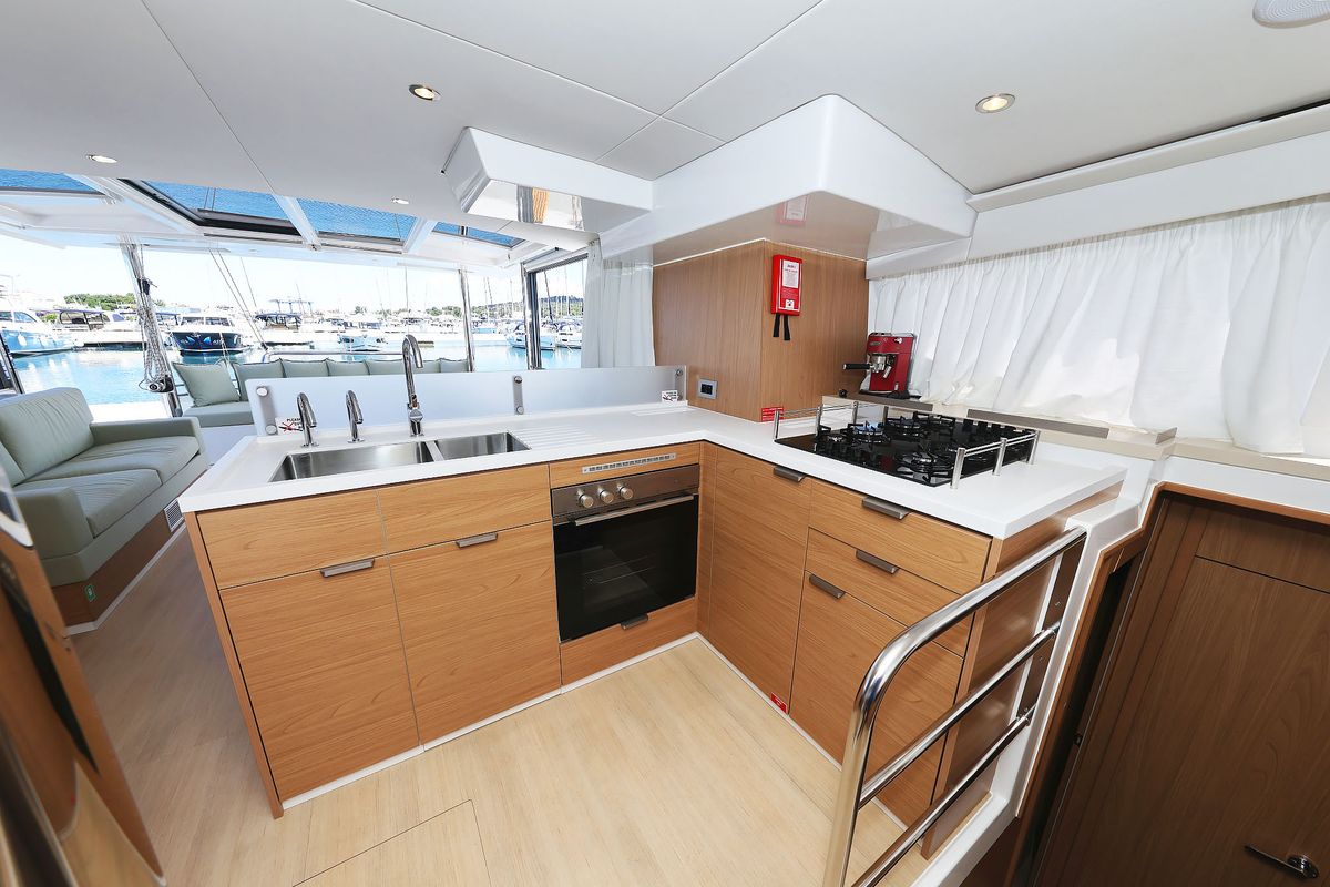 Galley of Hermine, a Bali 4.6 catamaran at Općina Sukošan, Croatia
