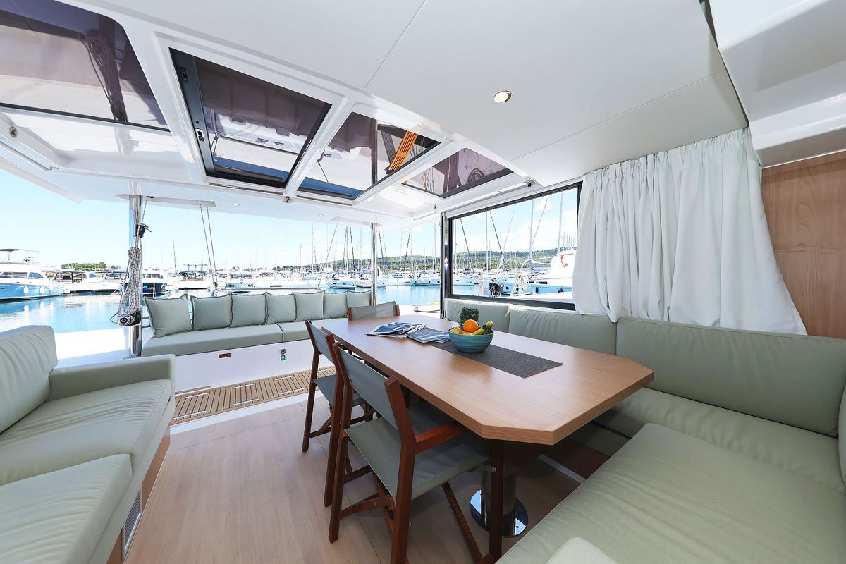 Salon of Hermine, a Bali 4.6 catamaran at Općina Sukošan, Croatia