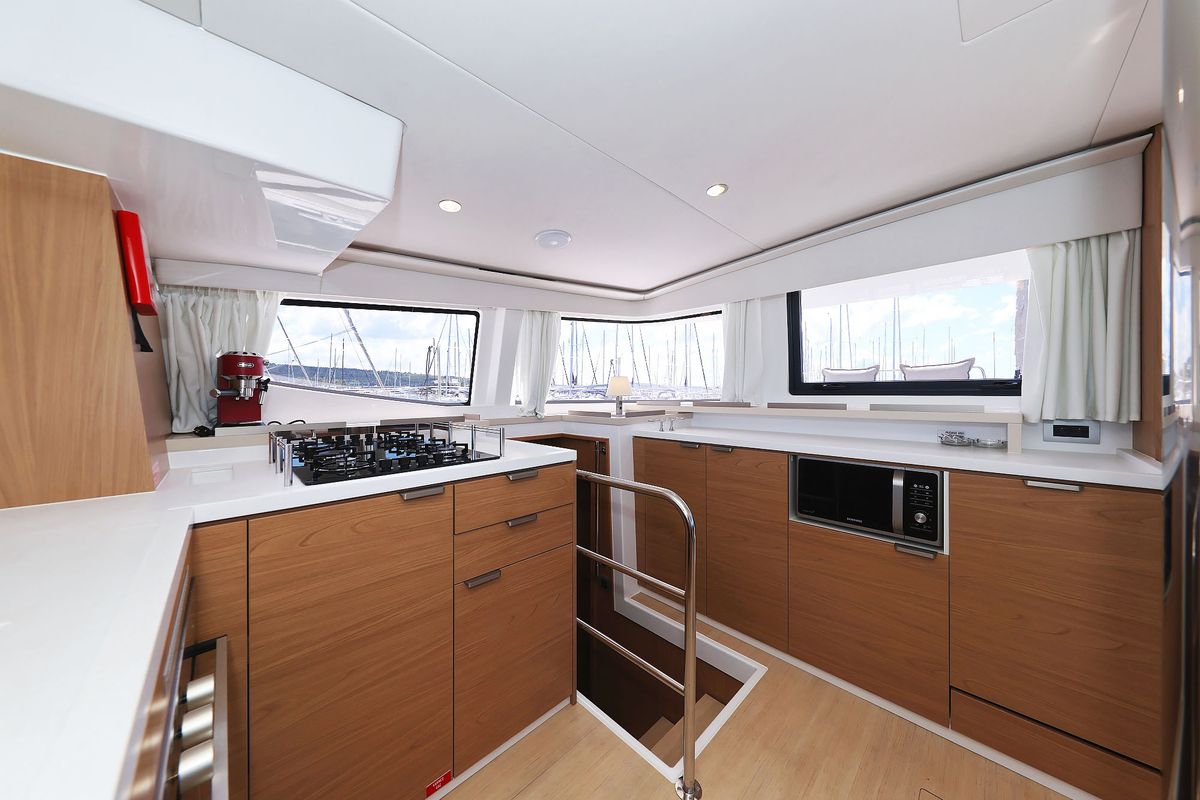 Galley of Hermine, a Bali 4.6 catamaran at Općina Sukošan, Croatia