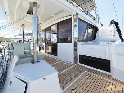 Deck of Hermine, a Bali 4.6 catamaran at Općina Sukošan, Croatia