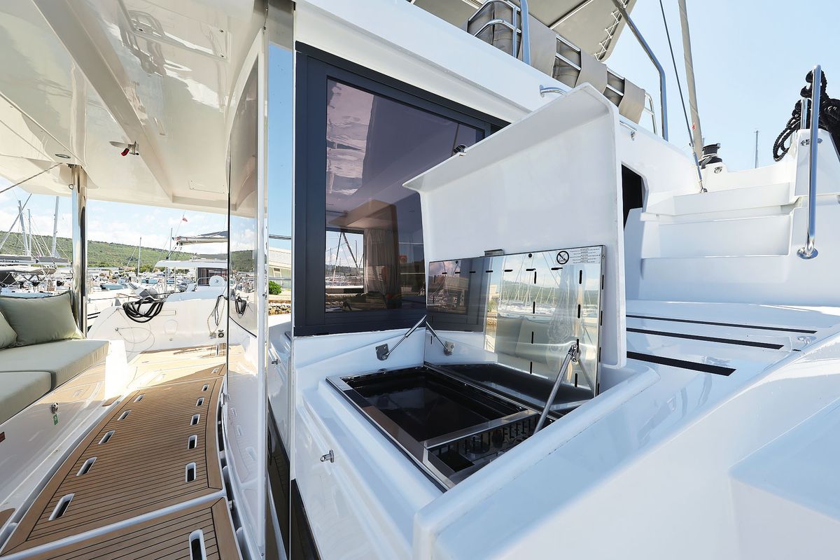 Deck of Hermine, a Bali 4.6 catamaran at Općina Sukošan, Croatia