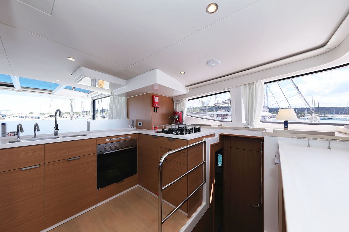 Galley of Hermine, a Bali 4.6 catamaran at Općina Sukošan, Croatia